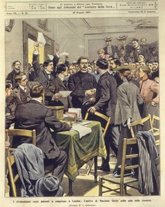 Arrivée de Maxime Gorki à la réunion des révolutionnaires russes à Londres, 26 mai