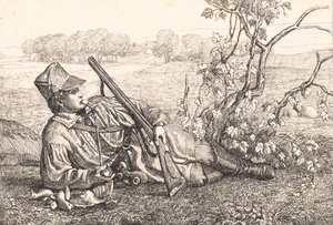 Paysage avec un chasseur au repos