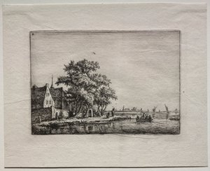 Douze Paysages : Planche B, Le Cimetière près du Canal