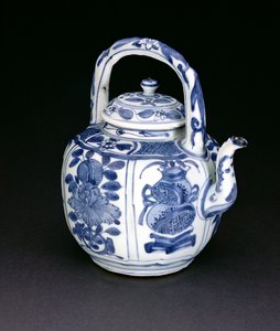 Pot à vin kraak bleu et blanc, Wanli, 1590-1610 (porcelaine)