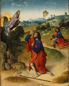 Moïse et le buisson ardent, avec Moïse enlevant ses chaussures, vers 1465
