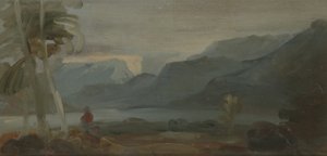 Paysage montagneux avec figures et bétail, précédemment attribué à J.M.W. Turner (1775-1851) et aussi attribué à Peter de Wint (1784-1849), 1806-07