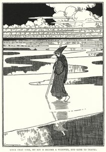 Depuis ce temps, mon fils est devenu veuf et est parti voyager (gravure)