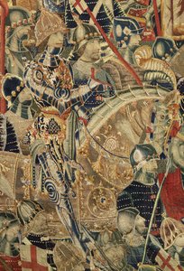 Tapisserie montrant les conquêtes du roi Alphonse V du Portugal, Tournai (détail)