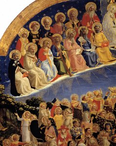 Le jugement dernier : détail des Saints au Paradis