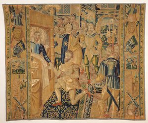 Henri III de Valois remettant les insignes du pouvoir à Henri III de Bourbon