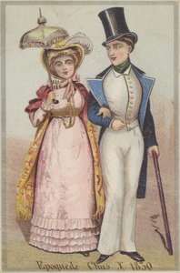 Dame et gentleman marchant