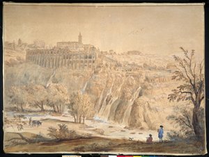 Vue du monastère basilien de Grottaferrata, Rome