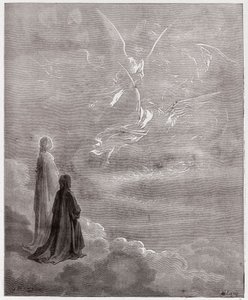 La Divine Comédie, Paradis, Chant 18 : Dante et Béatrice traduits dans la sphère de Jupiter - par Dante Alighieri - Illustration de Gustave Doré