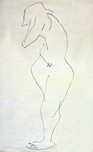 Sophie nue, de dos