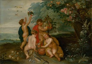 Allégorie des Quatre Éléments : Eau, Air, Terre et Feu, vers 1610