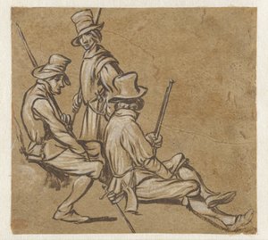 Groupe de trois soldats