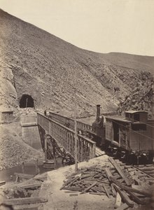 Pont et tunnel sur le Jalon, Madrid à Saragosse, c. 1860-1865 (photo) - Jean Laurent