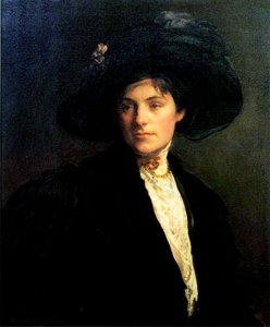 Femme au chapeau noir