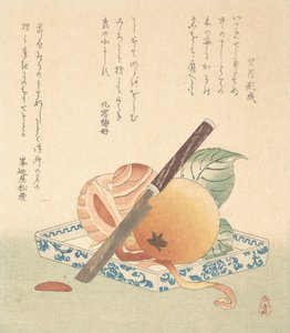Kakis sur une assiette, 19ème siècle