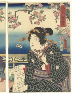 Prospérité dans les montagnes le long de la rivière Sumida - Kunisada (II) , Utagawa