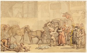 Changement de chevaux de la diligence