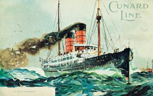 Ligne Cunard, en plein Atlantique, vers 1900