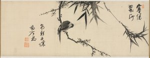 Oiseau dormant sur un prunier