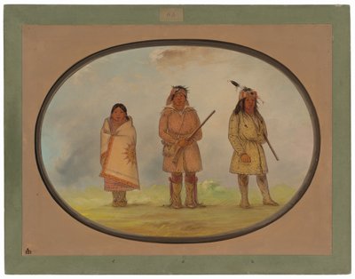 Trois Indiens Delaware - George Catlin